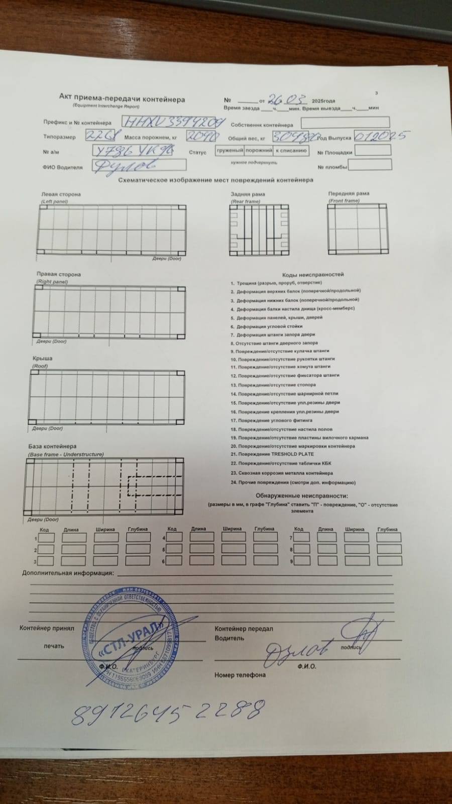 Морской контейнер HHXU3394209